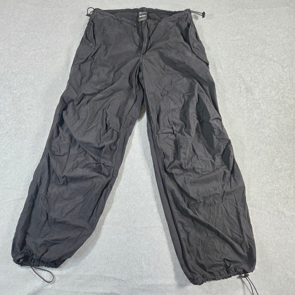 Iets Frans Urban Outfitters Black Cargo Parachute Pants XXS Bungee Drawstring